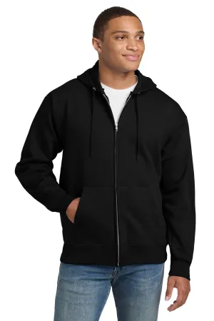 Hanes Herren Ultimate Cotton PrintPro XP pillingresistente Kapuzenjacke mit Reißverschluss und Taschen - Schwarz