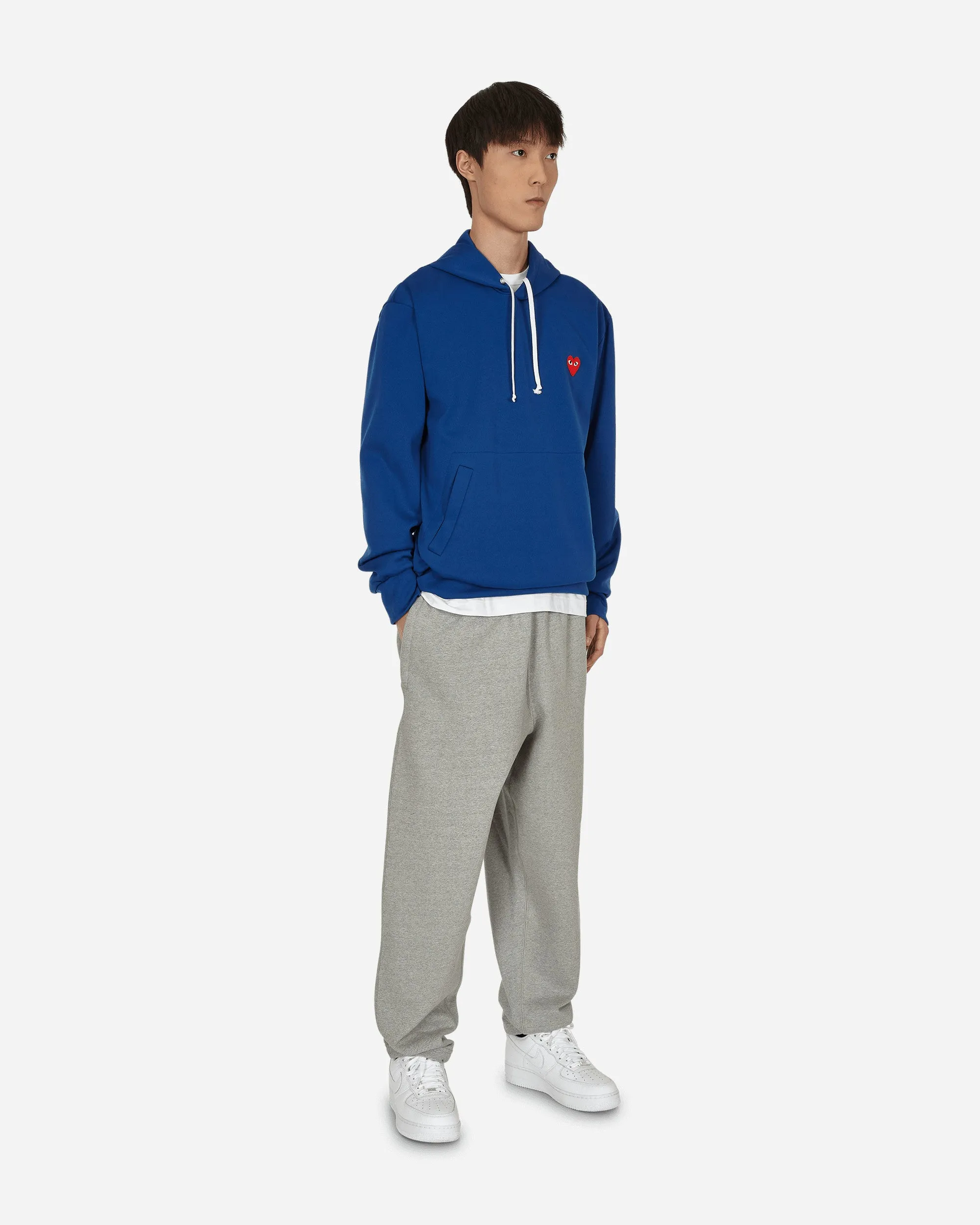 Herz-Patch Kapuzenpullover Blau