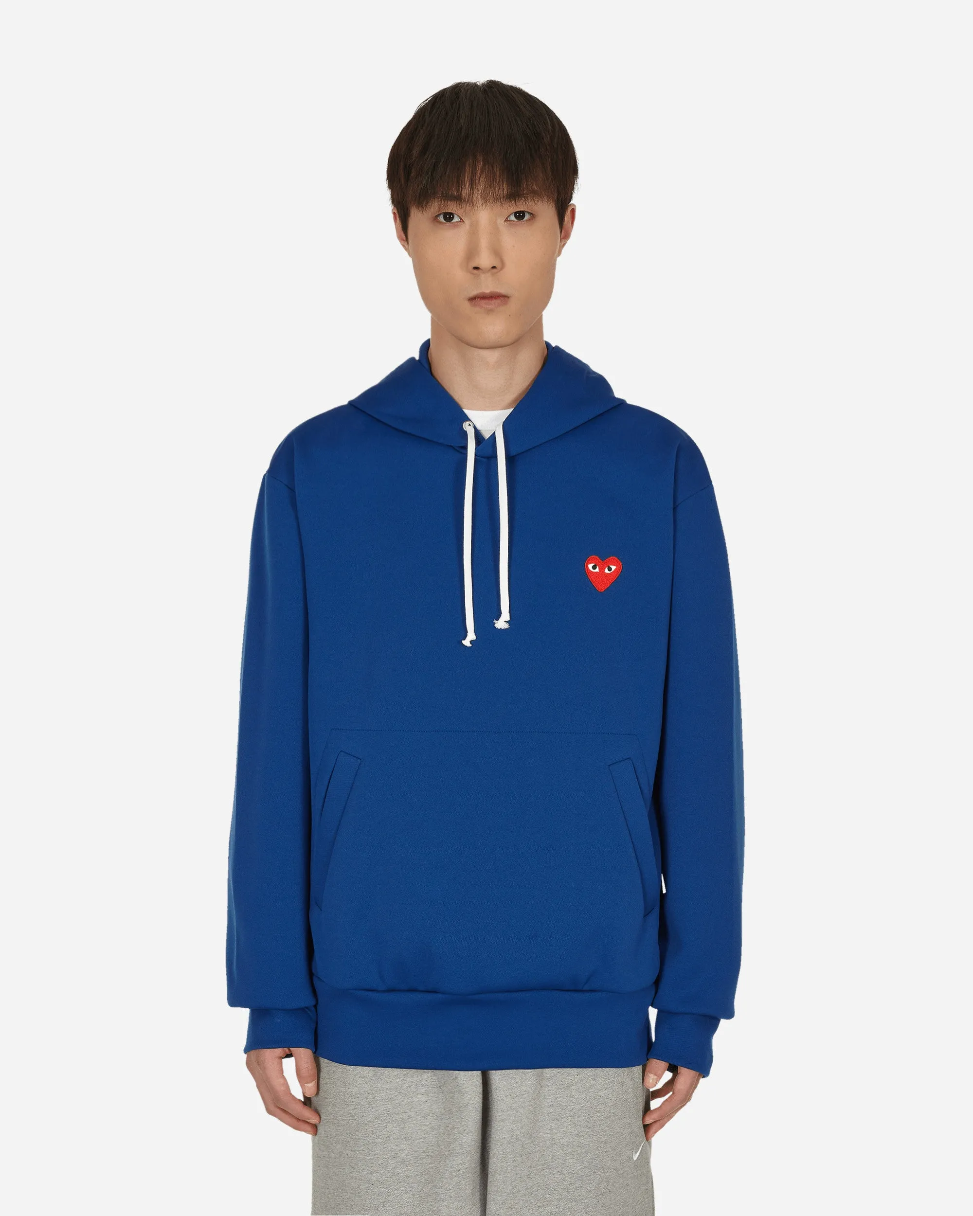 Herz-Patch Kapuzenpullover Blau
