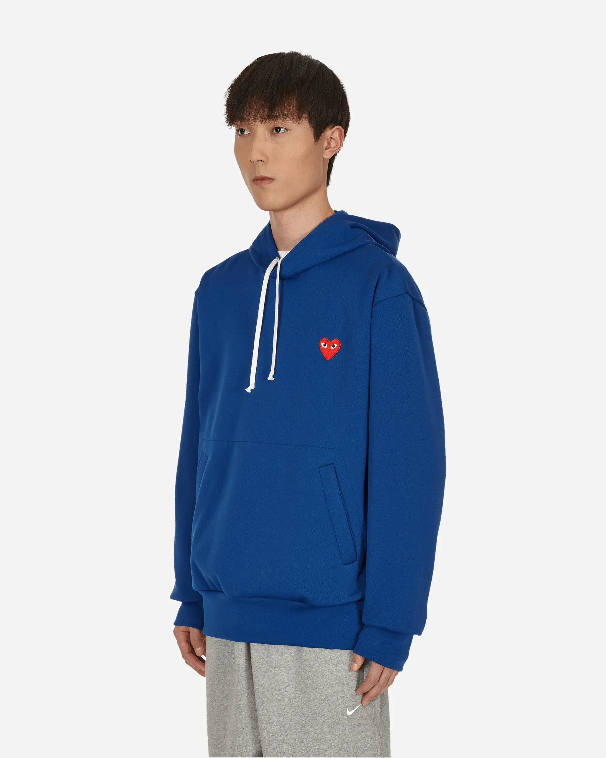 Herz-Patch Kapuzenpullover Blau