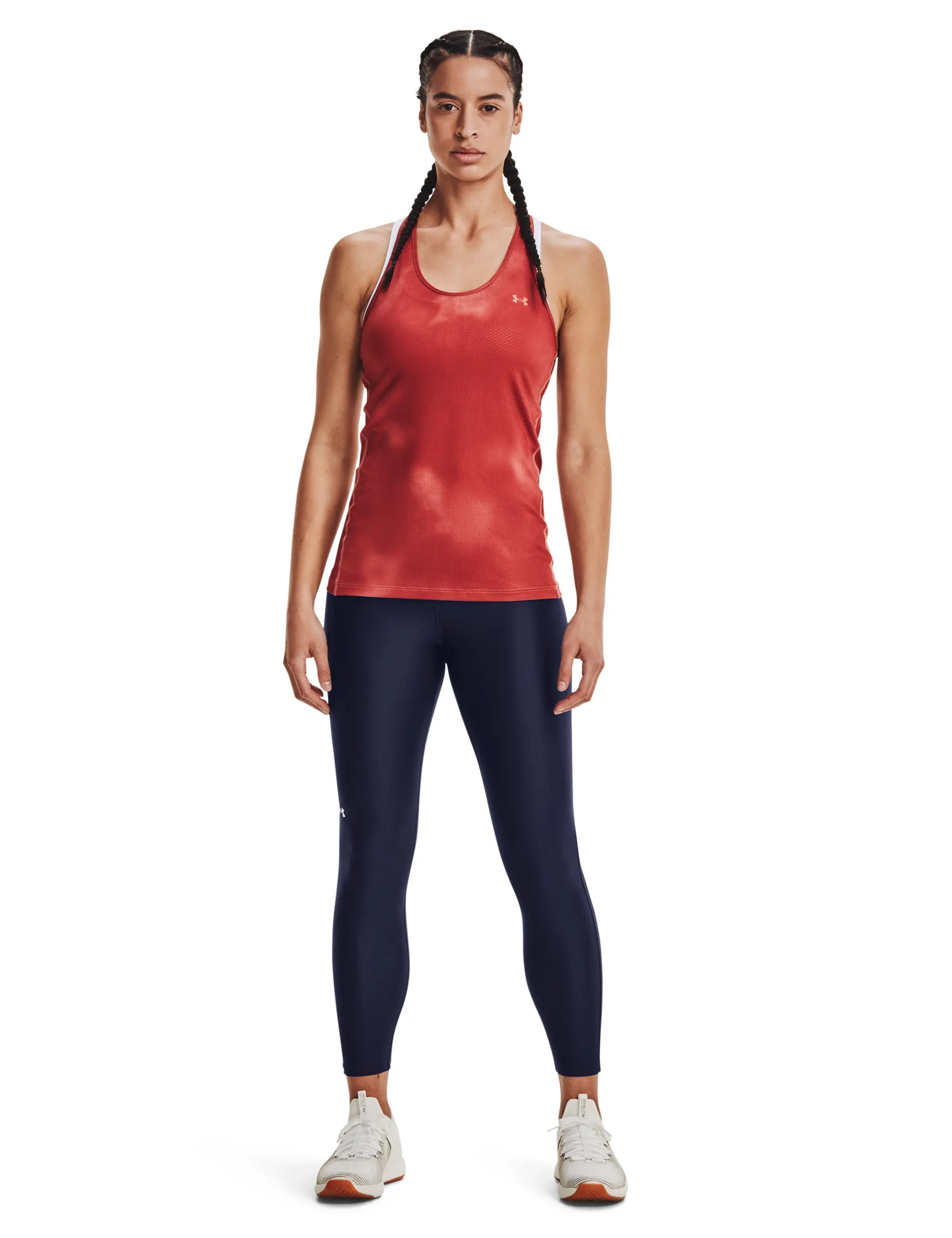 HeatGear Armour No-Slip Bund Stützleggings - Mitternachtsblau/Weiß