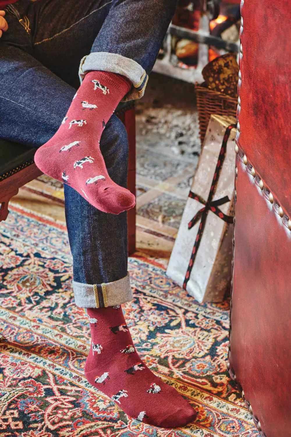 HJ Hall Tiere in Weihnachtsmützen Reiche Baumwollsocken HJ Accessoires