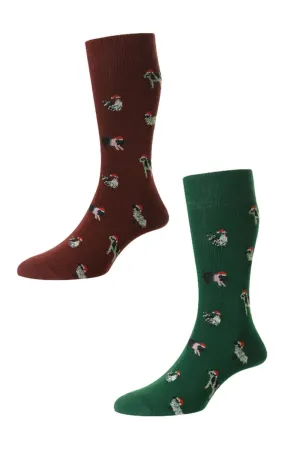 HJ Hall Tiere in Weihnachtsmützen Reiche Baumwollsocken HJ Accessoires