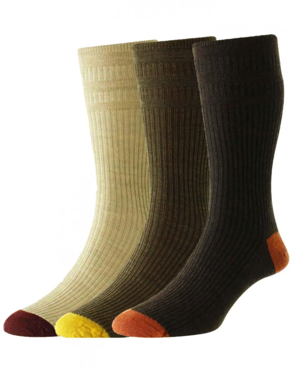 HJ Hall Kontrast Ferse & Zehe Wollreiche Softop Socken 3er Pack HJ Accessories