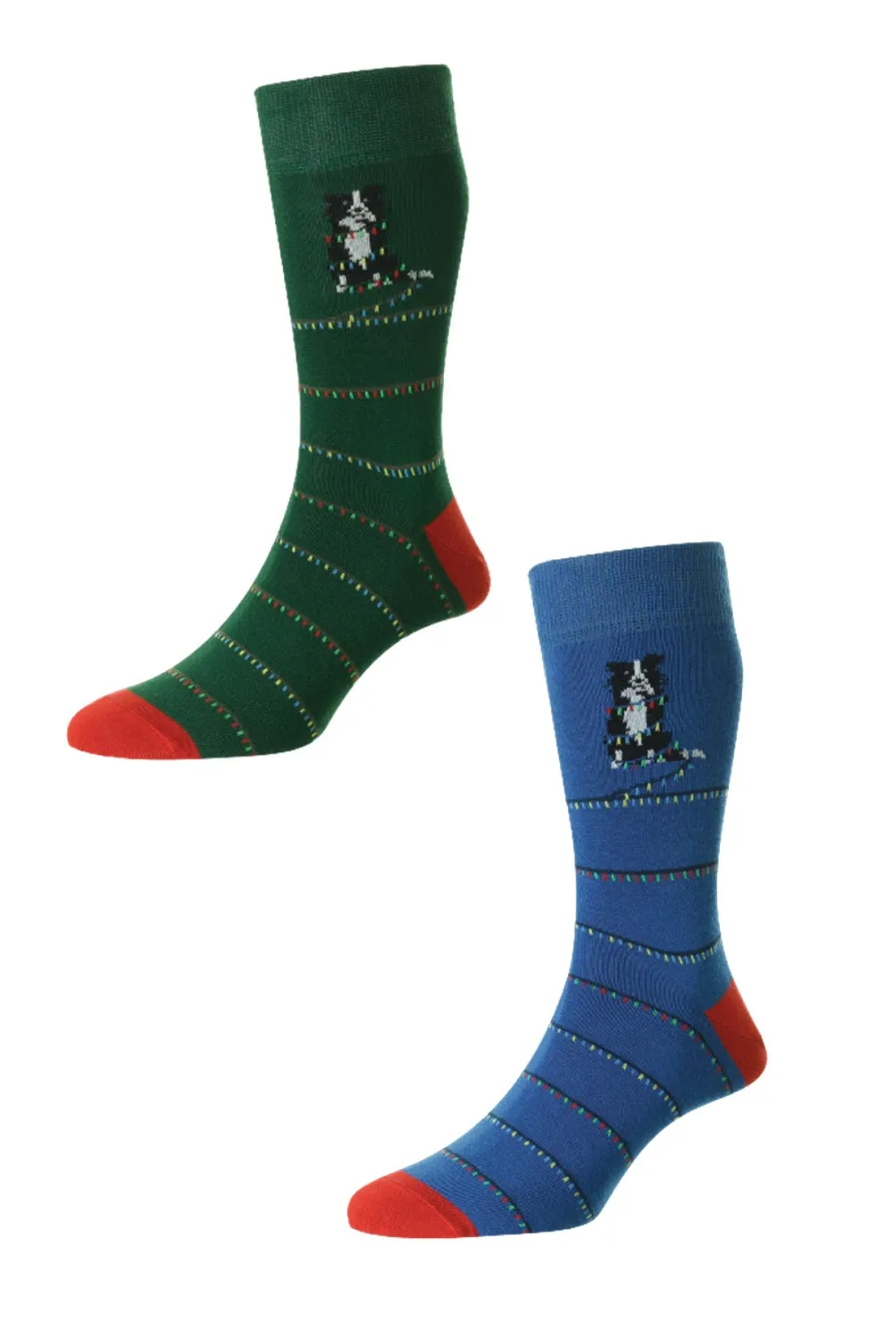 HJ Hall Hund mit Weihnachtslichtern Baumwollreiche Socken HJ Accessoires