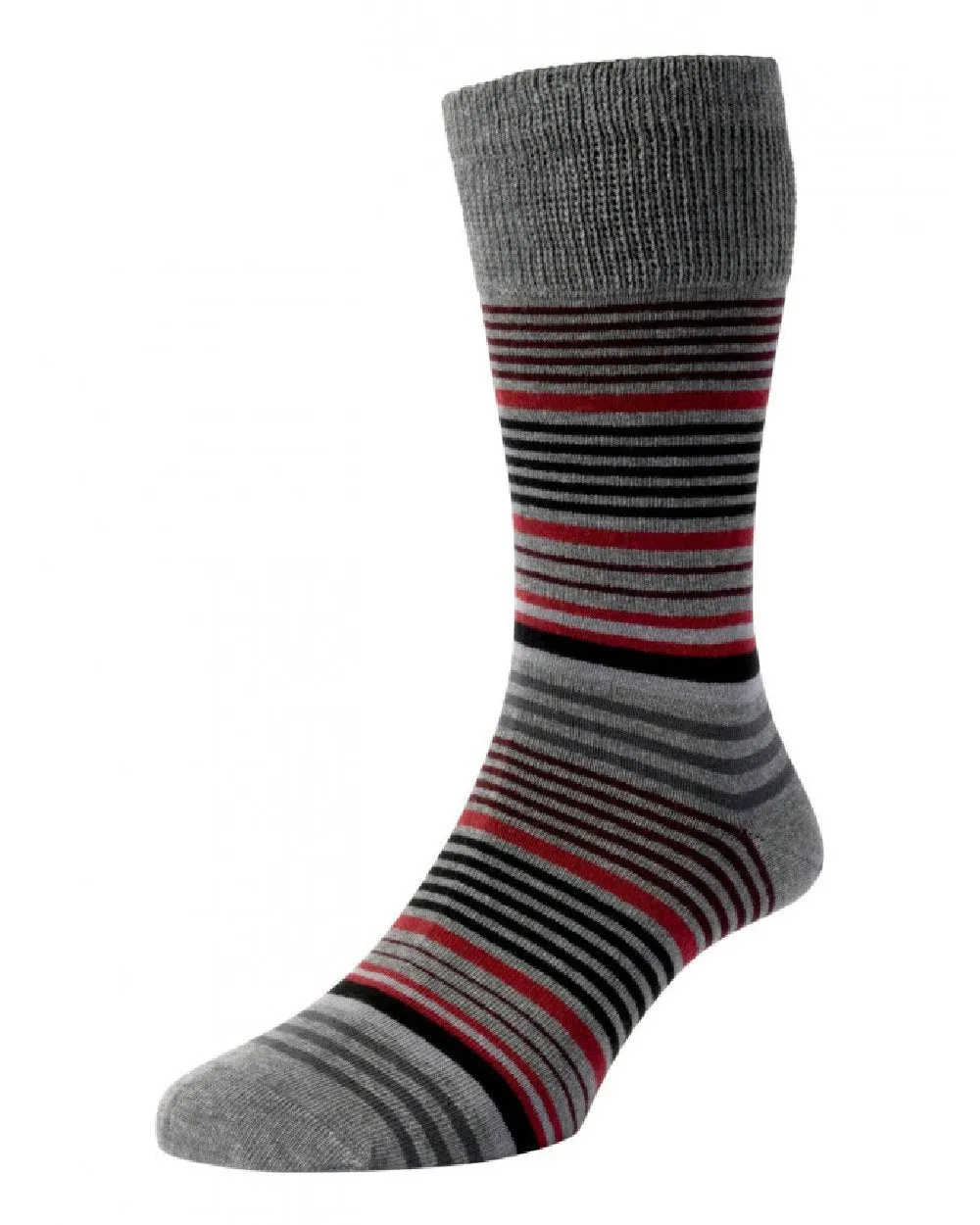 HJ Hall Graduated Streifen Komfort Top Socken HJ Accessoires