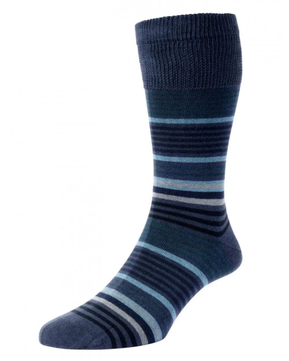 HJ Hall Graduated Streifen Komfort Top Socken HJ Accessoires