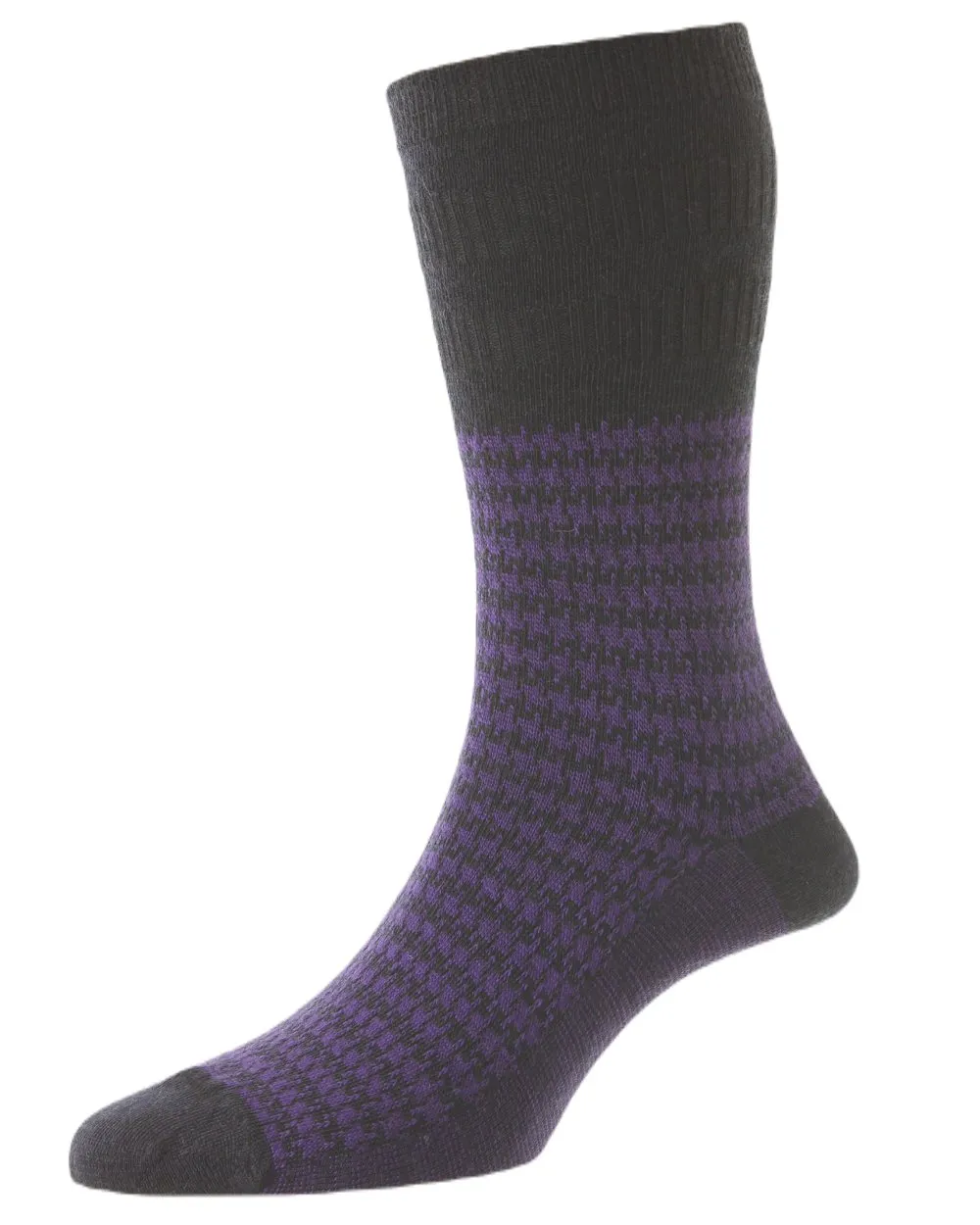 HJ Hall Houndstooth Woll-Softop Socken HJ Accessoires