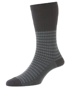 HJ Hall Houndstooth Woll-Softop Socken HJ Accessoires