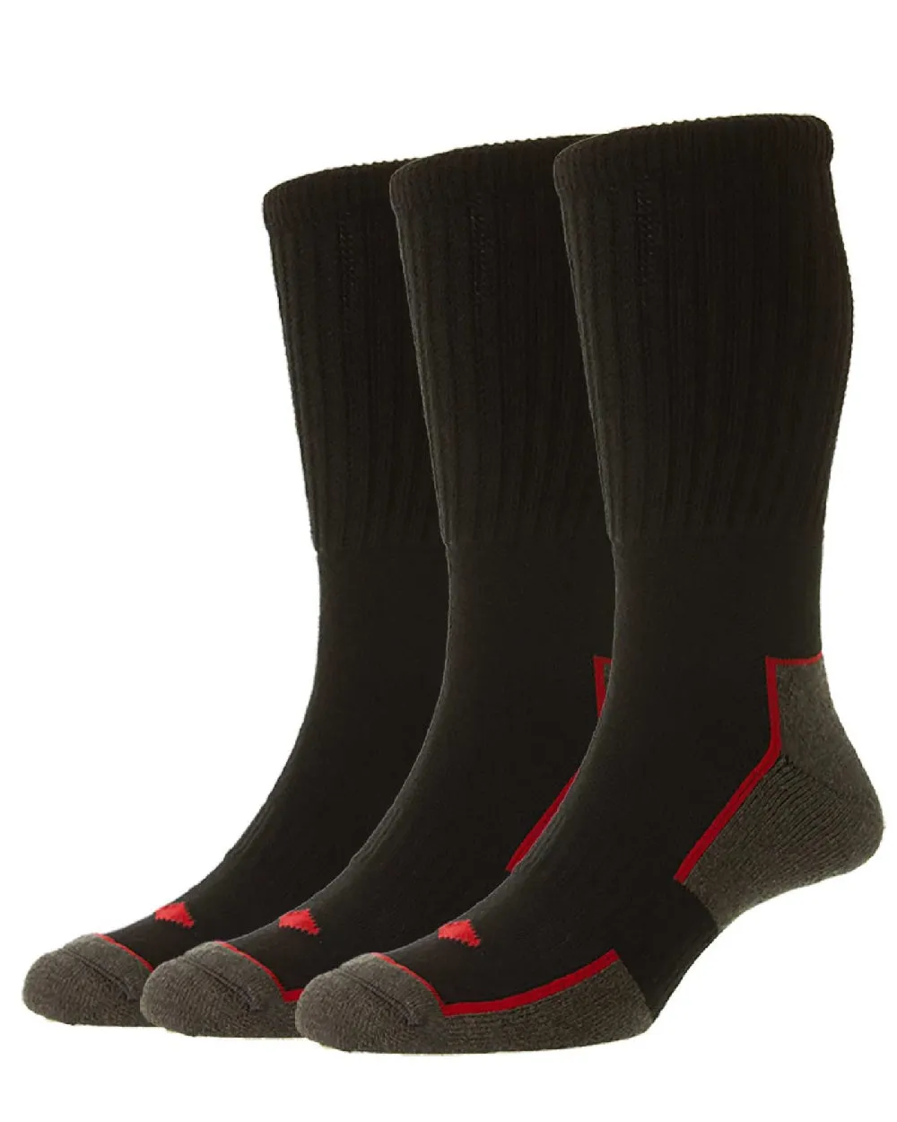 HJ Hall Lange Baumwoll Komfort Arbeits Socken Dreierpack HJ Accessories