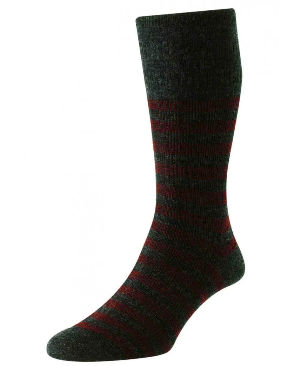 HJ Hall Herren Klassische Streifen Wolle Softop Socken HJ Accessoires