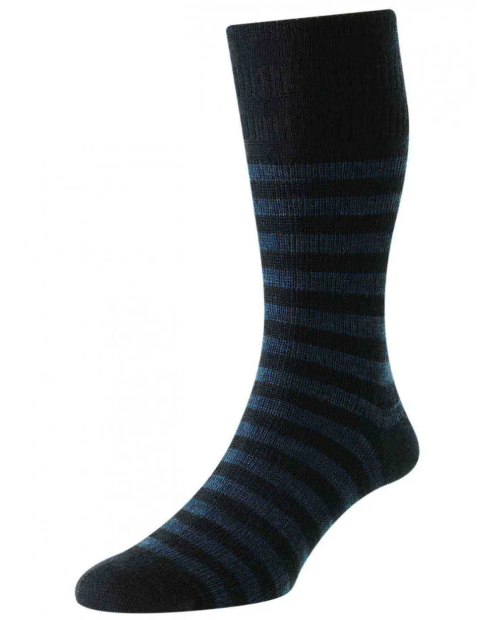 HJ Hall Herren Klassische Streifen Wolle Softop Socken HJ Accessoires