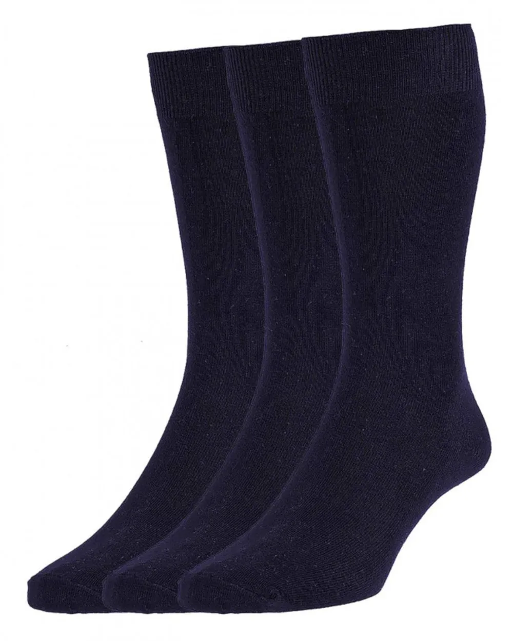 HJ Hall Herren Business-Einfarbige Strick-Socken Dreierpack HJ Accessories