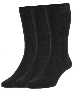 HJ Hall Herren Business-Einfarbige Strick-Socken Dreierpack HJ Accessories