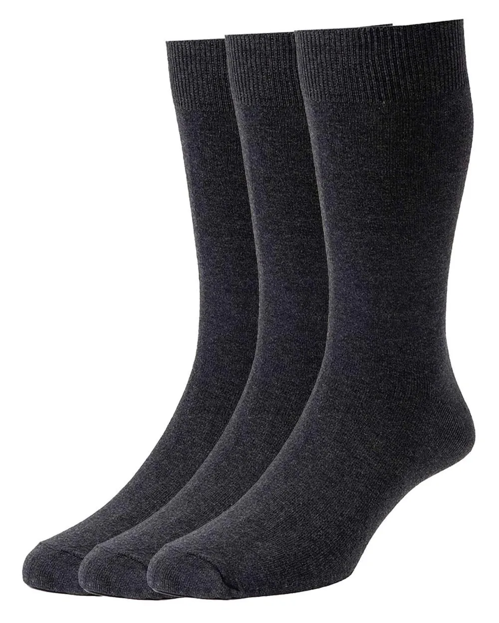 HJ Hall Herren Business-Einfarbige Strick-Socken Dreierpack HJ Accessories