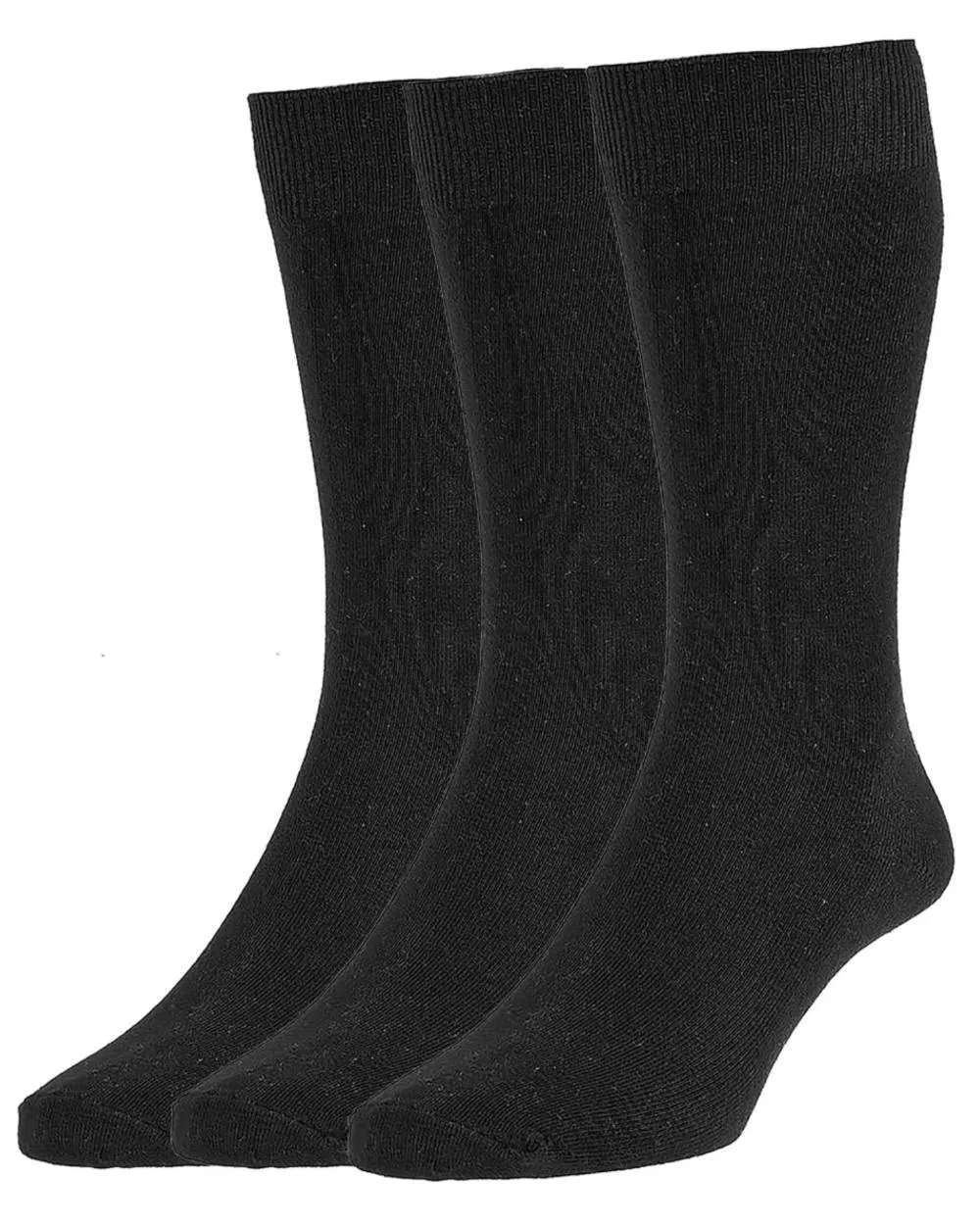 HJ Hall Herren Business-Einfarbige Strick-Socken Dreierpack HJ Accessories