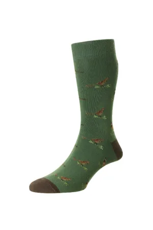 HJ Hall Fasan- und Auerhuhn-Motiv Reiche Baumwollsocken HJ Accessoires