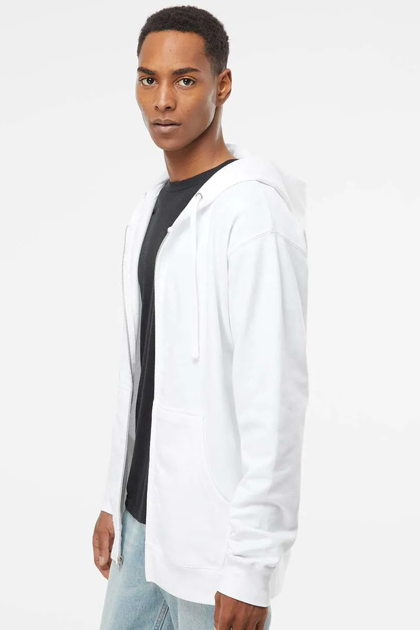 Independent Trading Company Herren Kapuzenpullover mit Reißverschluss und Taschen - Weiß