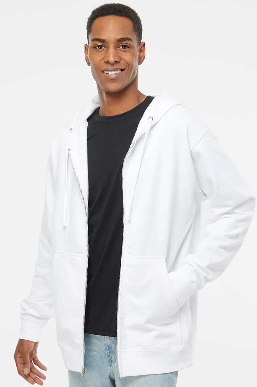 Independent Trading Company Herren Kapuzenpullover mit Reißverschluss und Taschen - Weiß