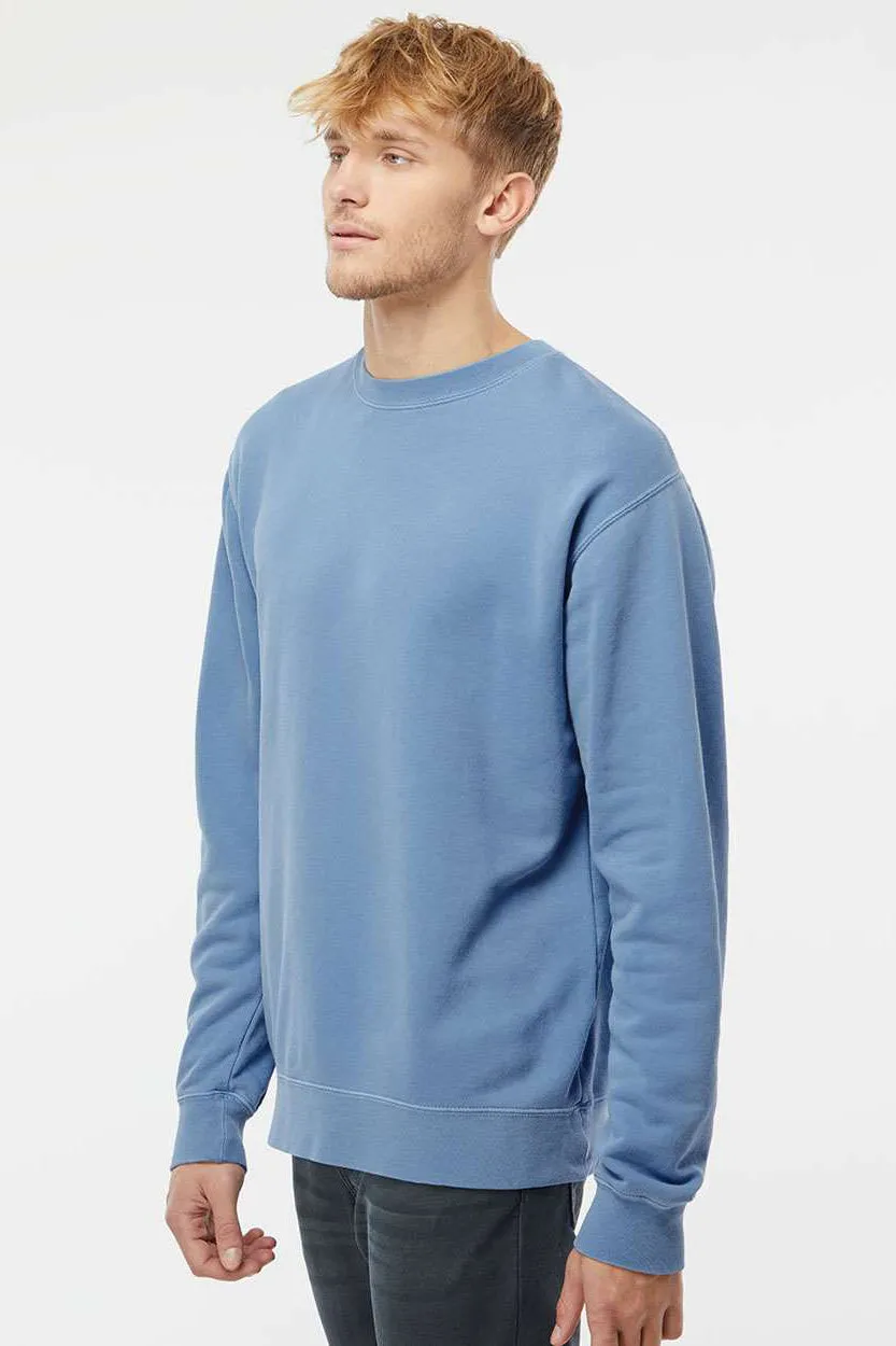 Independent Trading Company Herren Pigmentgefärbtes Rundhals-Sweatshirt - Hellblau