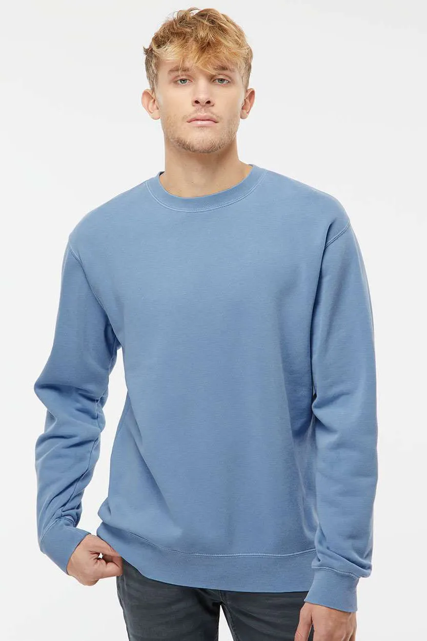 Independent Trading Company Herren Pigmentgefärbtes Rundhals-Sweatshirt - Hellblau