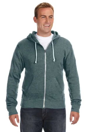 J America Herren Fleece Kapuzenpullover mit Reißverschluss und Taschen - Marineblau