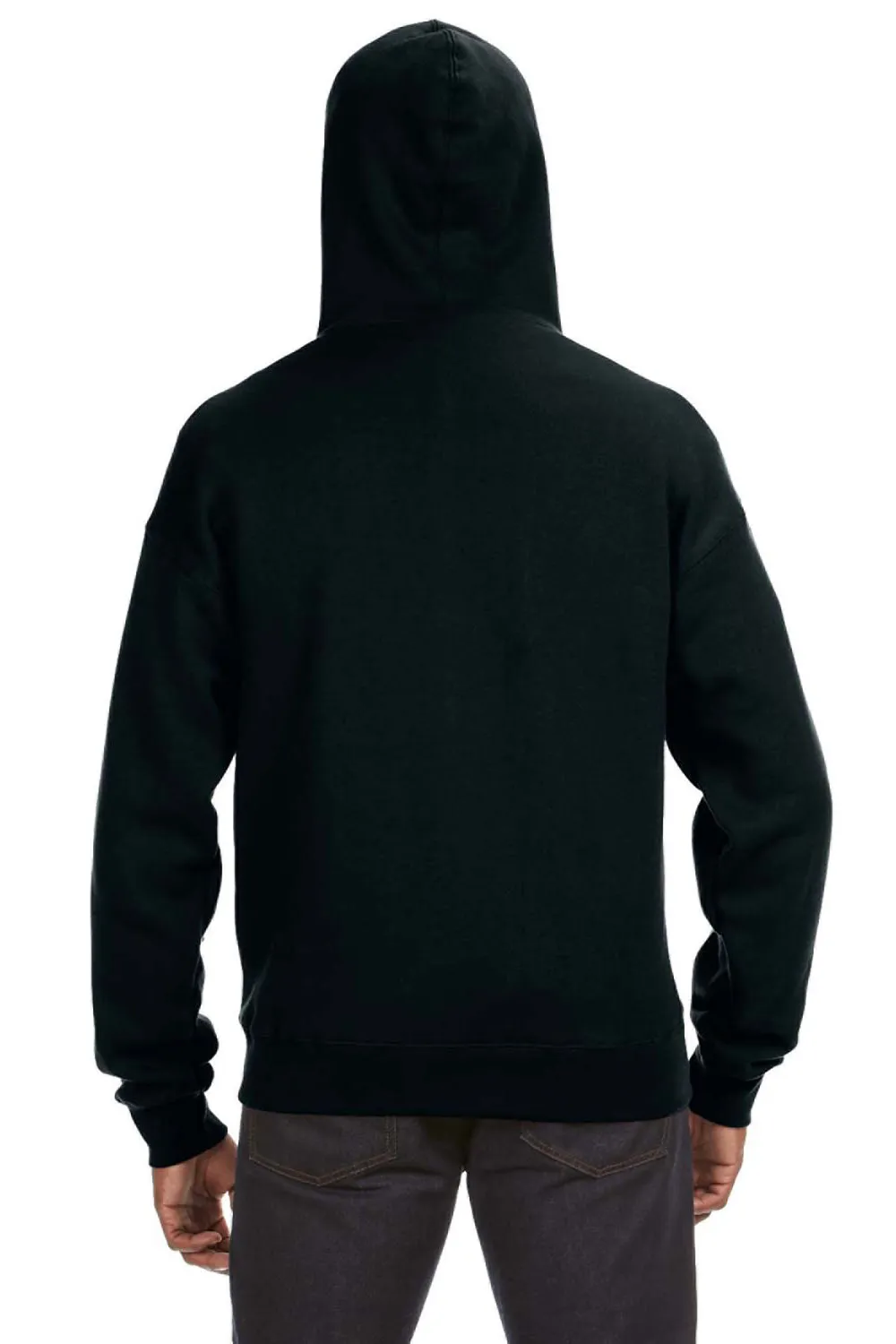 J America Herren Premium Fleece Full-Zip Kapuzenpullover mit Taschen - Schwarz