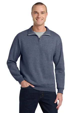 Jerzees Herren NuBlend pillingresistente Fleece 1/4-Zip Sweatshirt - Vintage Heather Marineblau