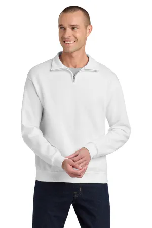 Jerzees Herren NuBlend pillingresistente Fleece 1/4-Zip Sweatshirt - Weiß