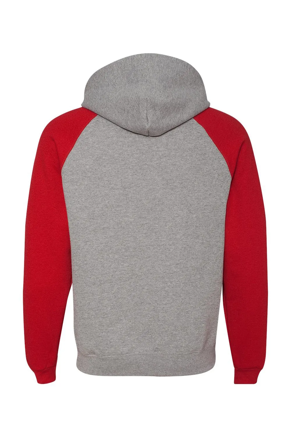 Jerzees Herren NuBlend pillingresistente Fleece Kapuzenpullover Hoodie mit Beuteltasche - Oxford Grau/Echtes Rot