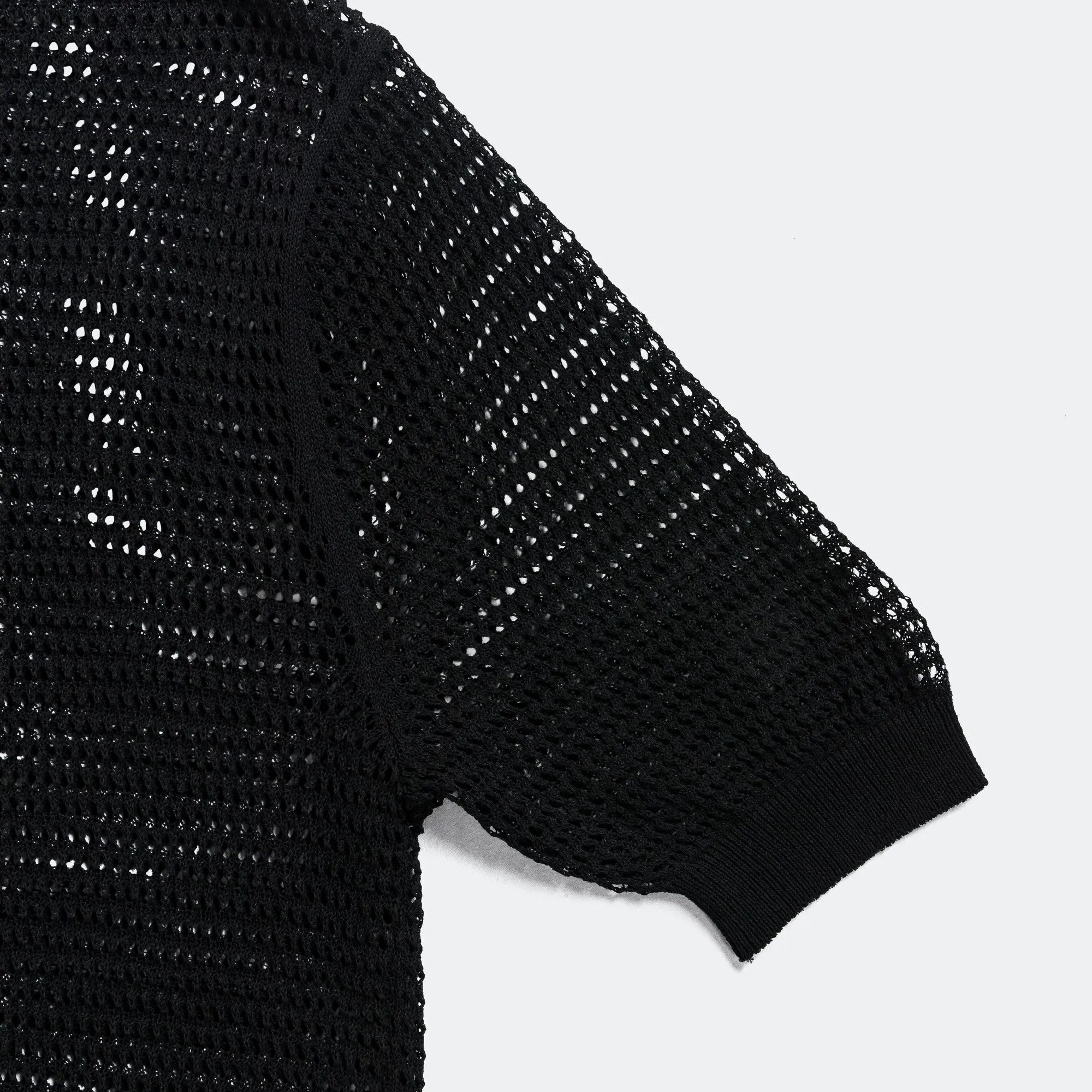 Kapital Clothing 12G Mesh Strick CAROL Polo - Schwarz