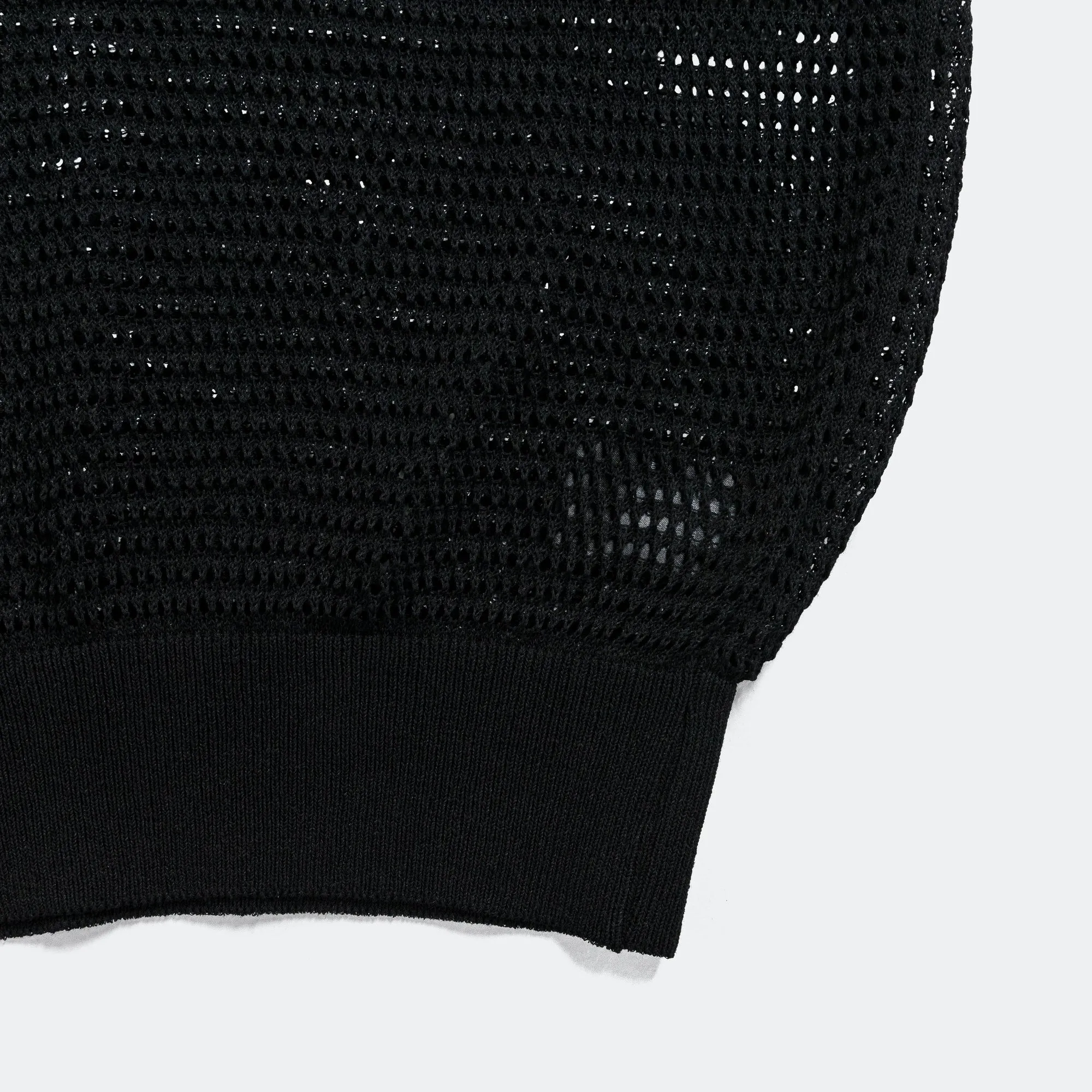 Kapital Clothing 12G Mesh Strick CAROL Polo - Schwarz