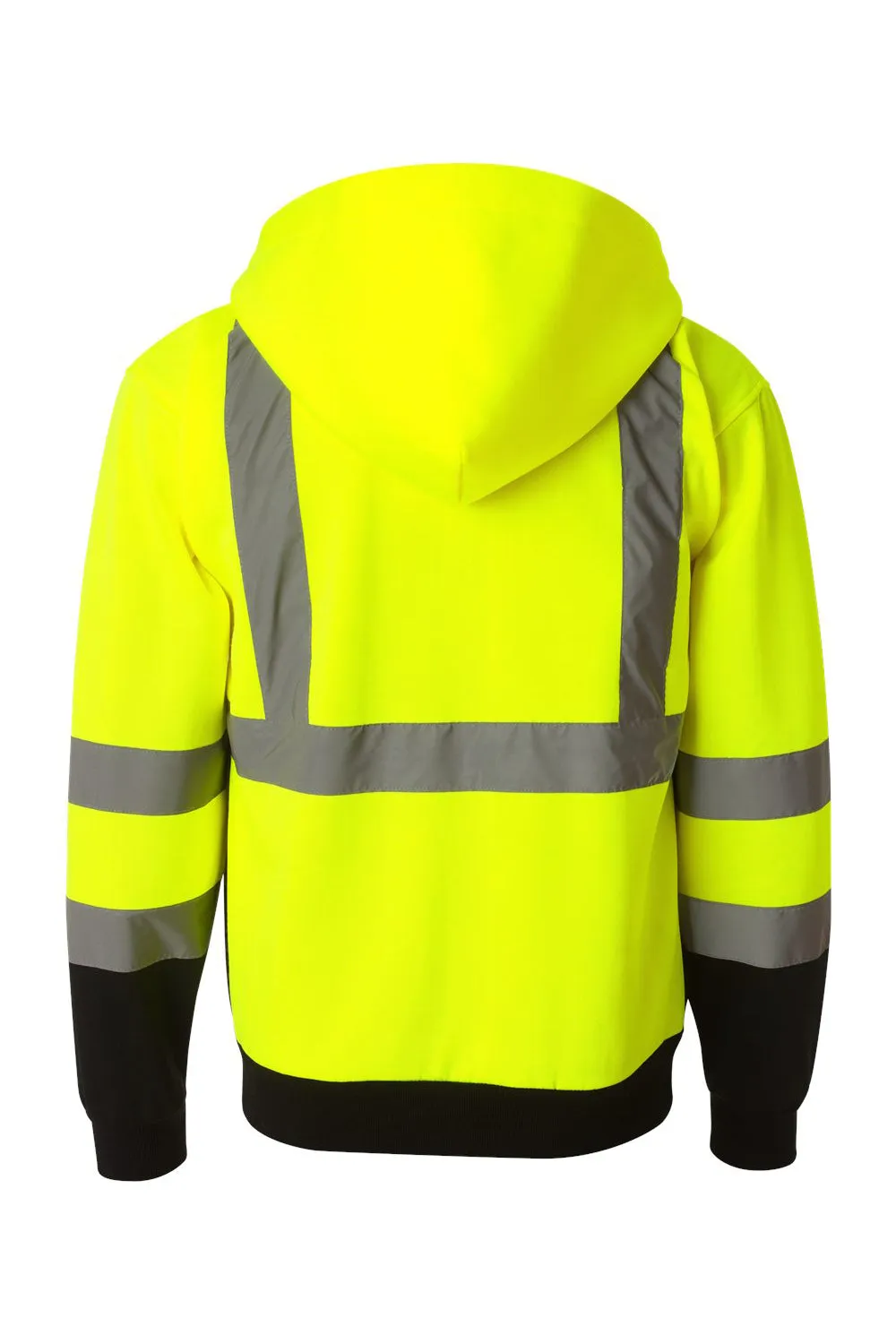 Kishigo Herren Hi-Vis Kapuzenpullover mit Reißverschluss und Taschen - Limettengrün