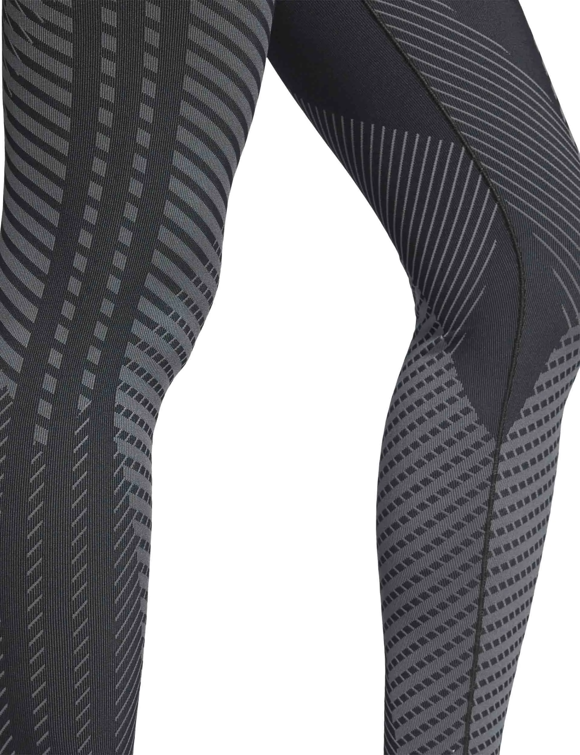 Gestrickte 7/8-Trainingsleggings - Schwarz/Grau Sechs