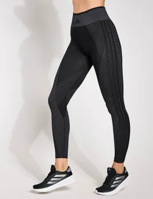 Gestrickte 7/8-Trainingsleggings - Schwarz/Grau Sechs