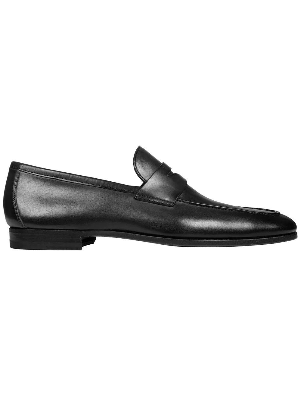 Schwarze Lederschlupfschuhe