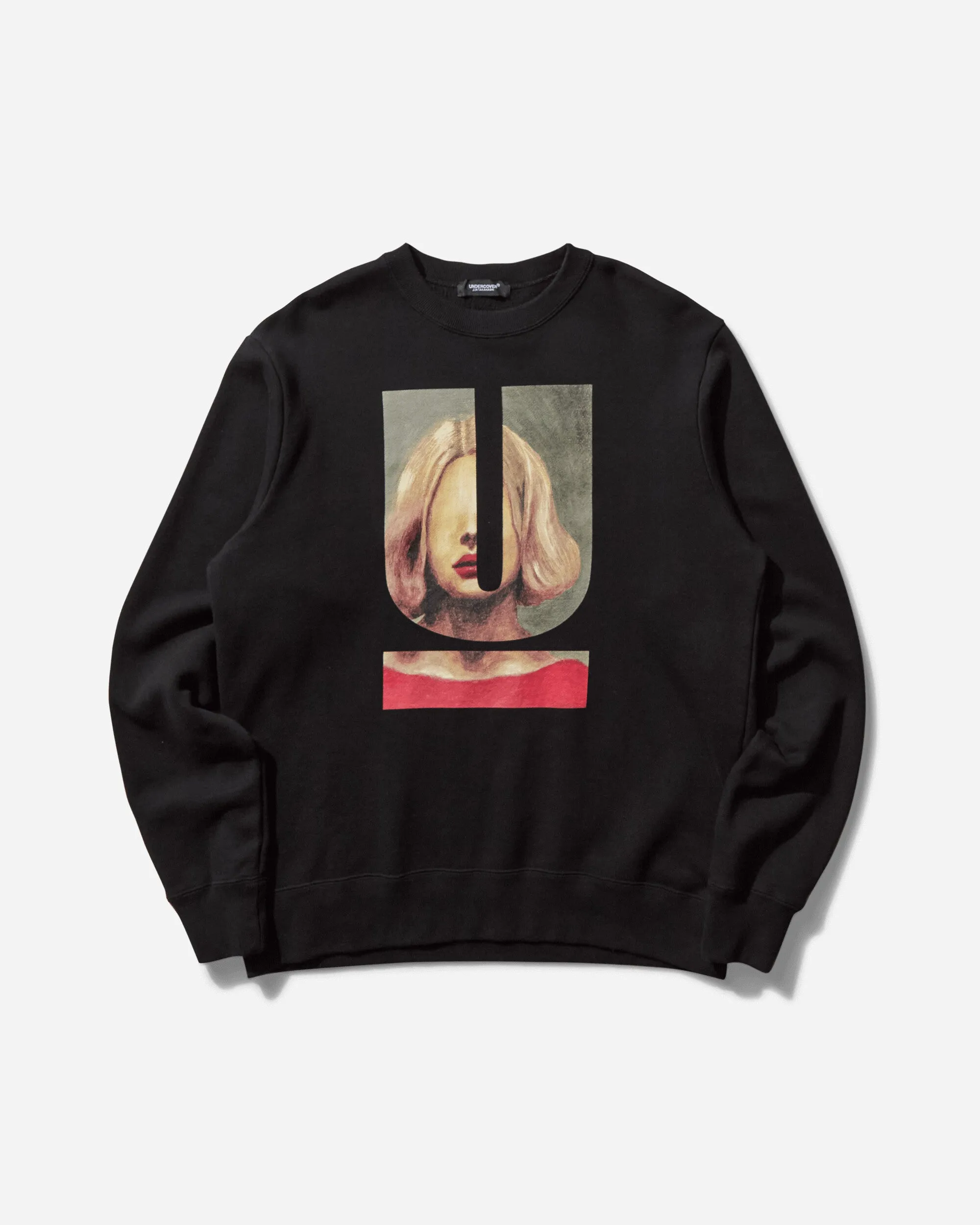 Herren Sweatshirt mit Aufdruck, Rundhalsausschnitt, Schwarz