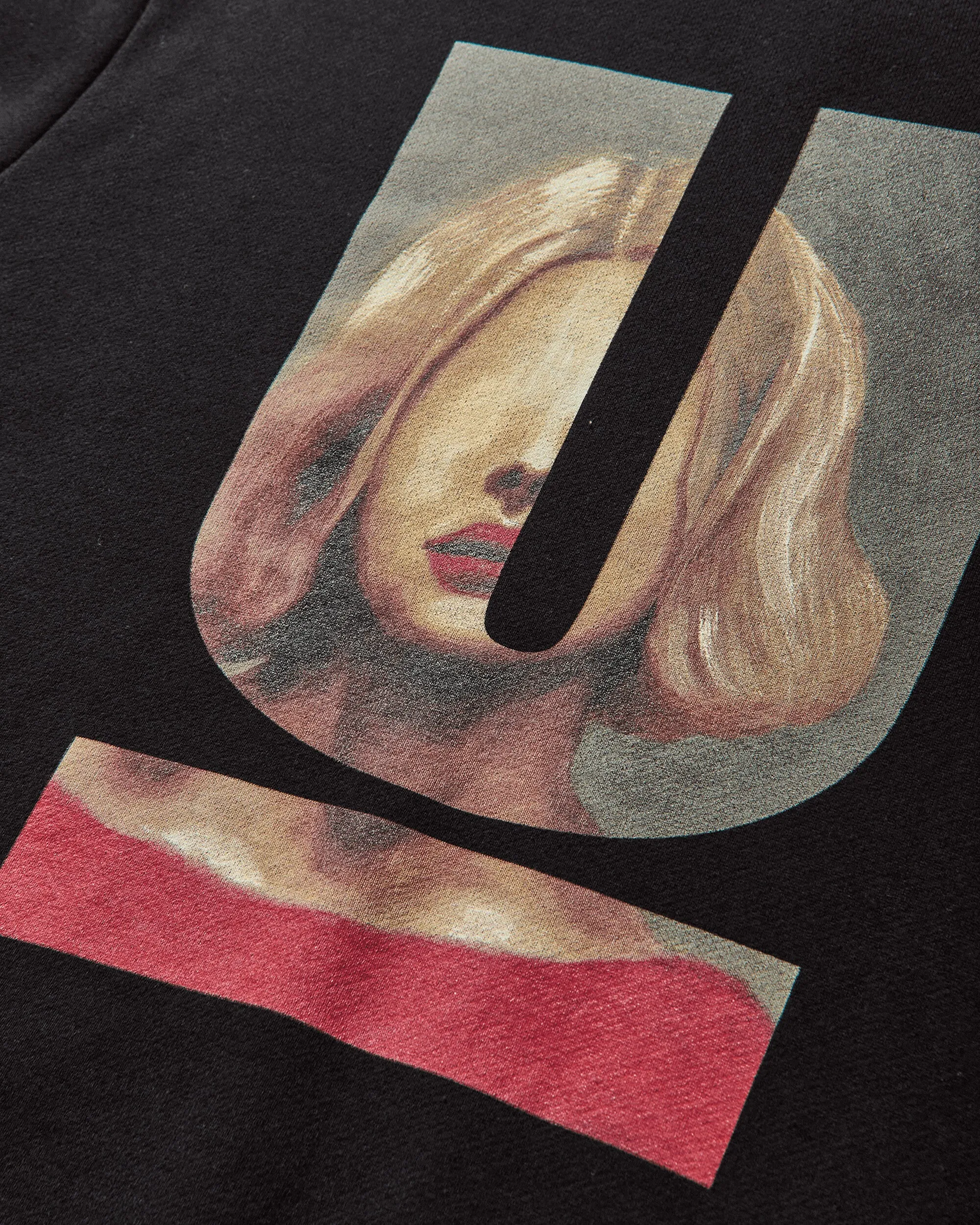 Herren Sweatshirt mit Aufdruck, Rundhalsausschnitt, Schwarz