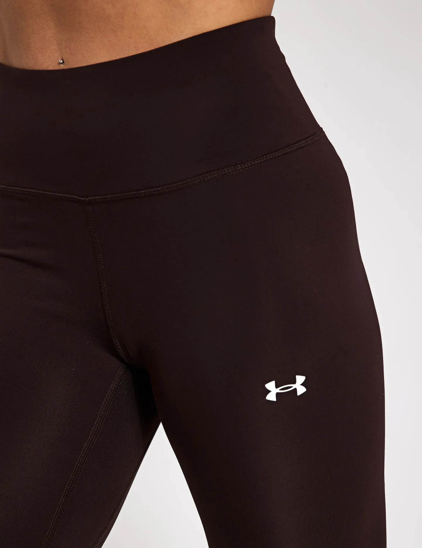 Bewegungs-Leggings mit Knöchelband - Brauner Obsidian/Weiß