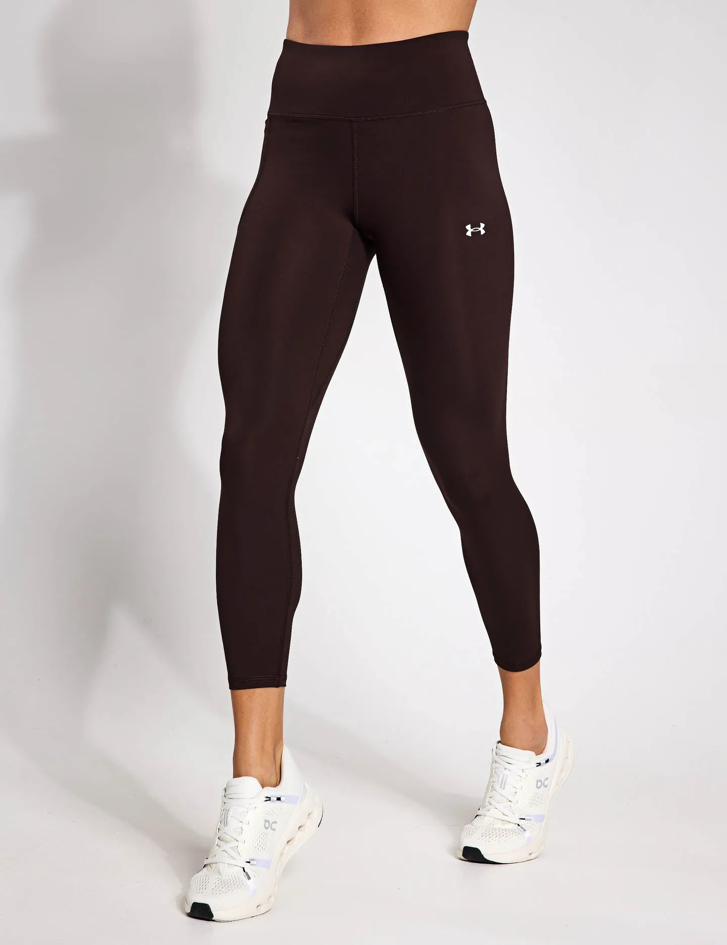 Bewegungs-Leggings mit Knöchelband - Brauner Obsidian/Weiß