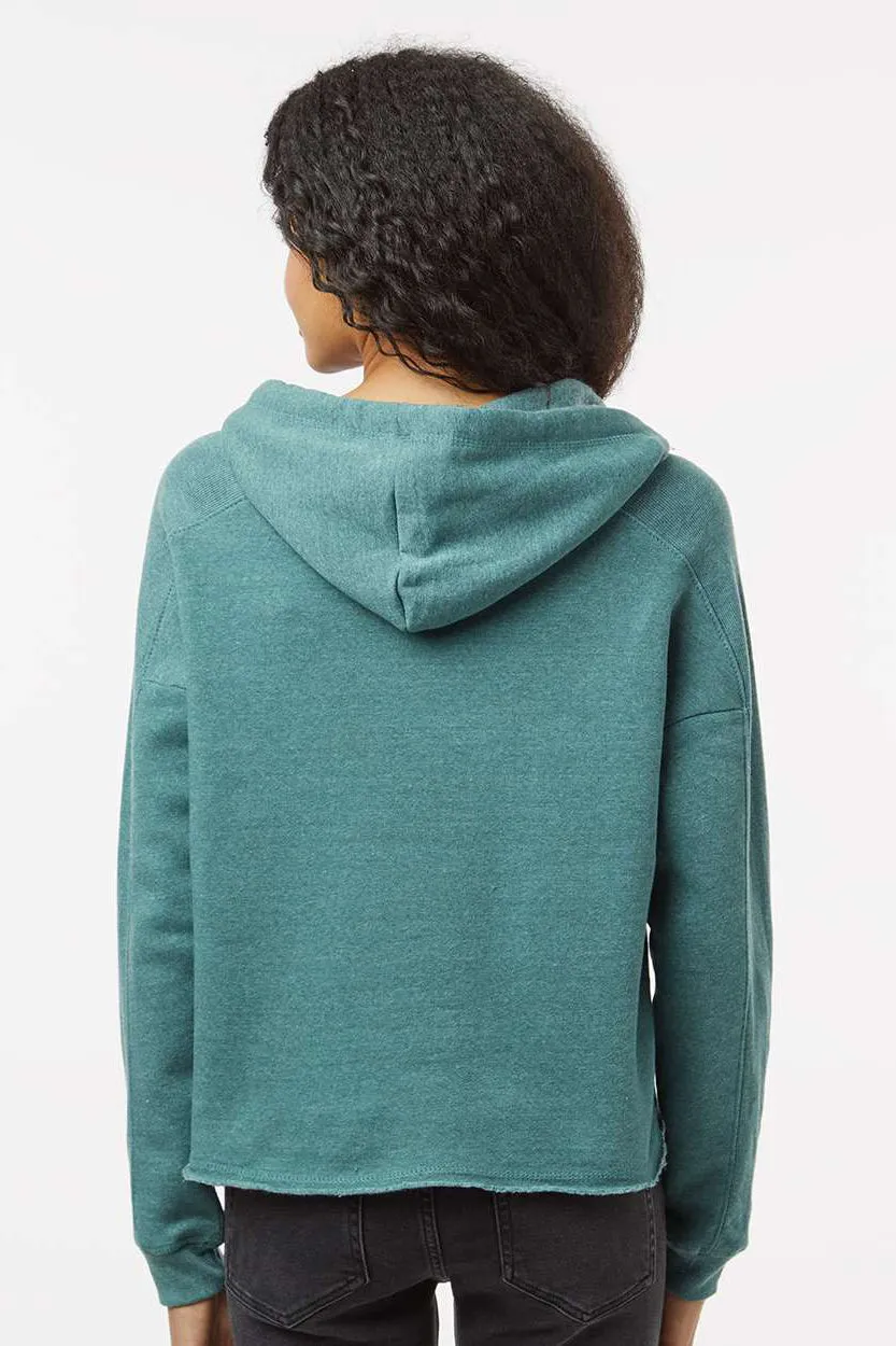 MV Sport Damen Angel Fleece Crop Kapuzenpullover Hoodie - Stockenten Grün