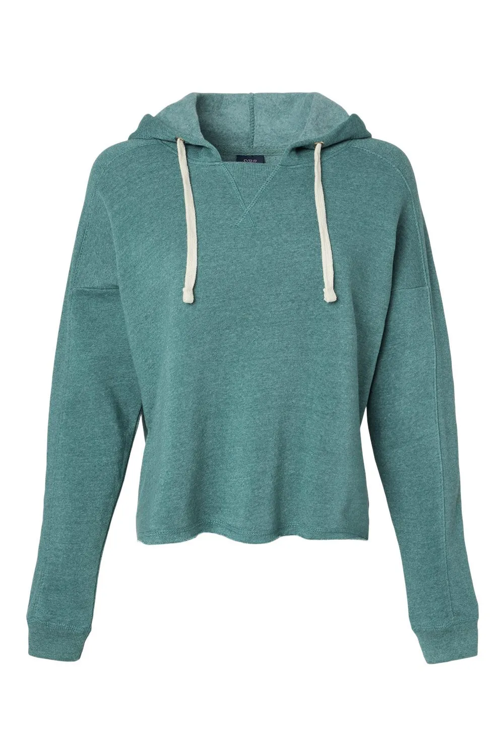 MV Sport Damen Angel Fleece Crop Kapuzenpullover Hoodie - Stockenten Grün