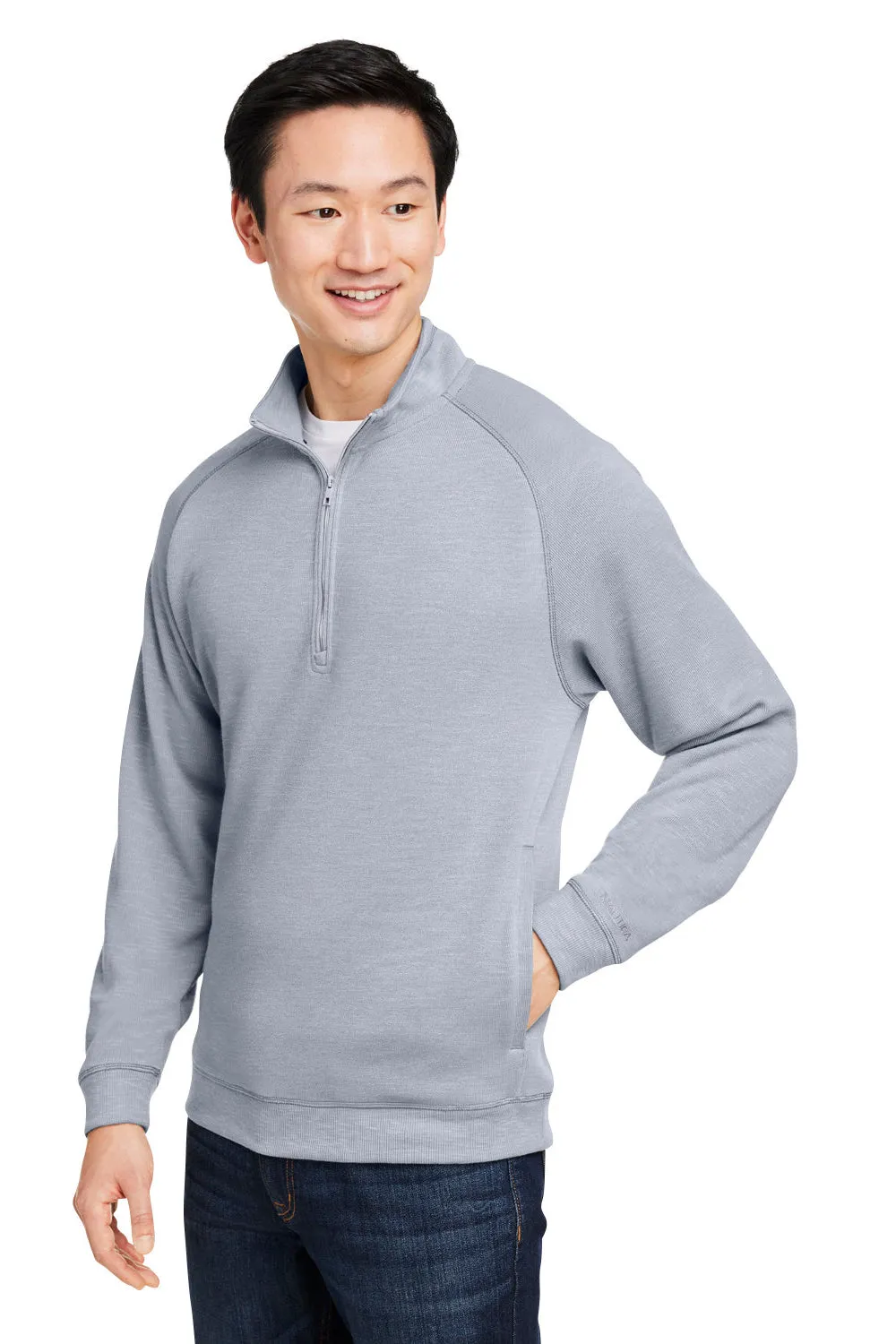 Nautica Herren Sun Surfer Supreme 1/4-Zip Sweatshirt mit Taschen - Vintage Pebble Grau