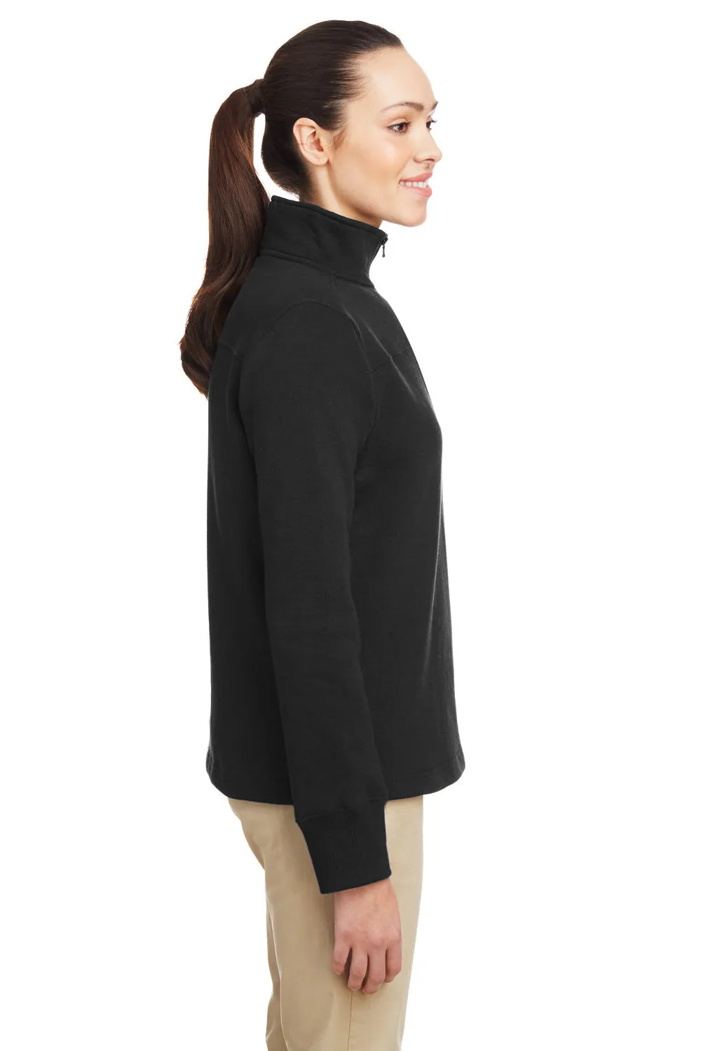 Nautica Damen Anchor Fleece 1/4 Zip Sweatshirt - Schwarz