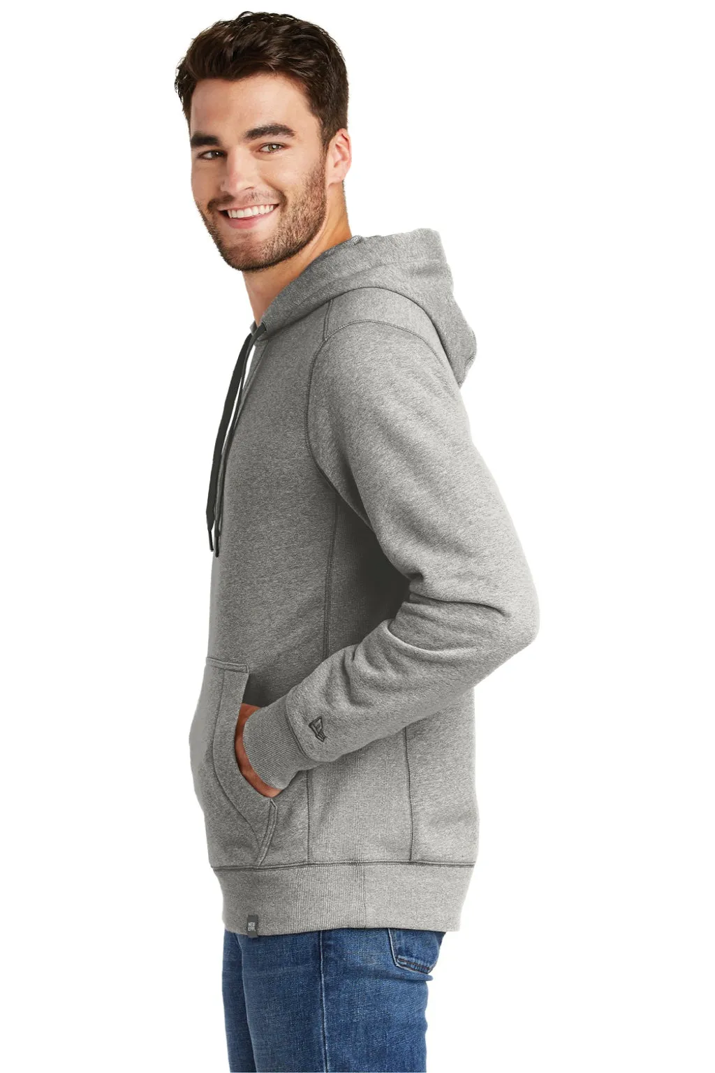 New Era Herren French Terry Kapuzenpullover mit Kangaroo-Tasche - Hell Graphitgrau Twist