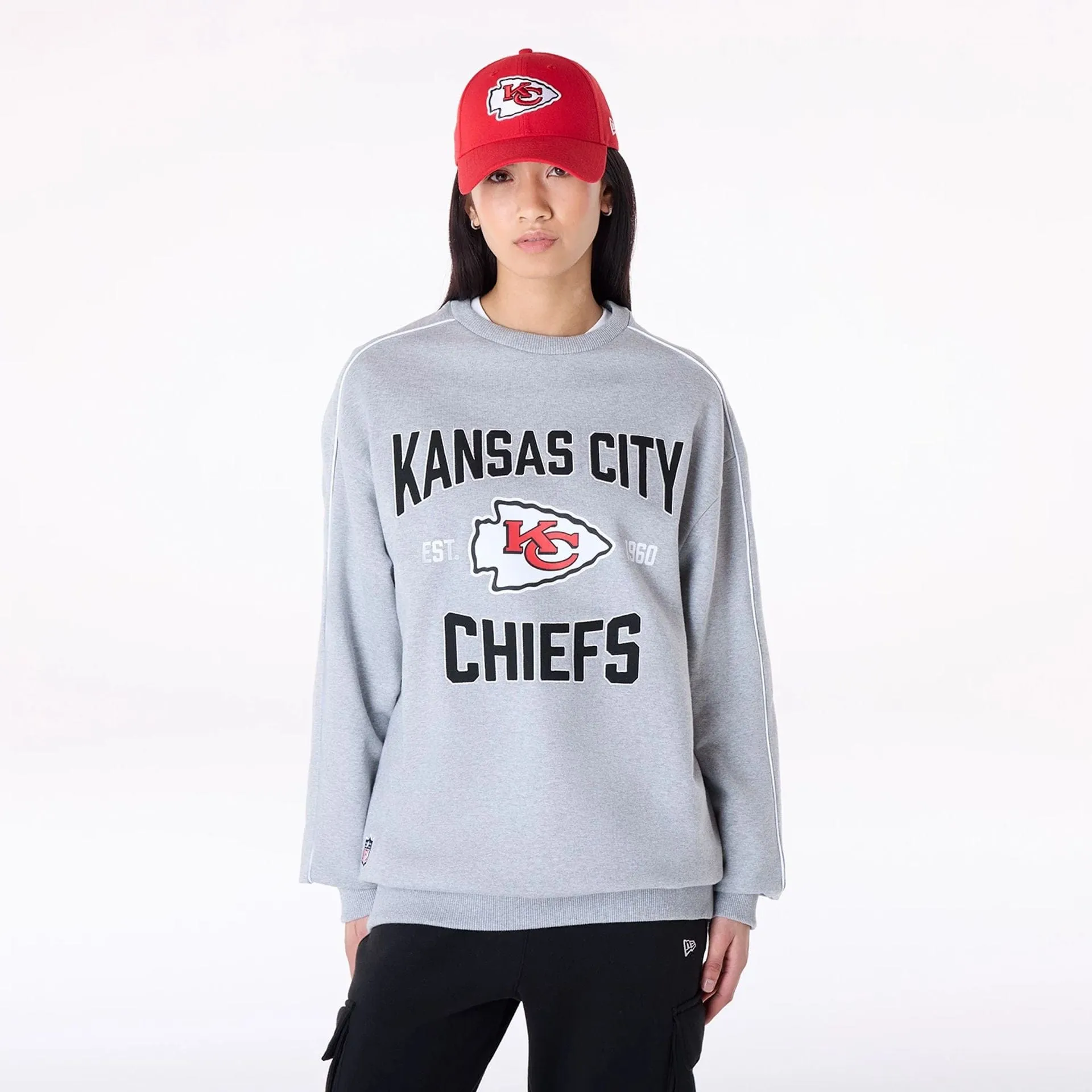 New Era Sweatshirts und Hoodies Kansas City Chiefs NFL Grau Grafik Crewneck Pullover