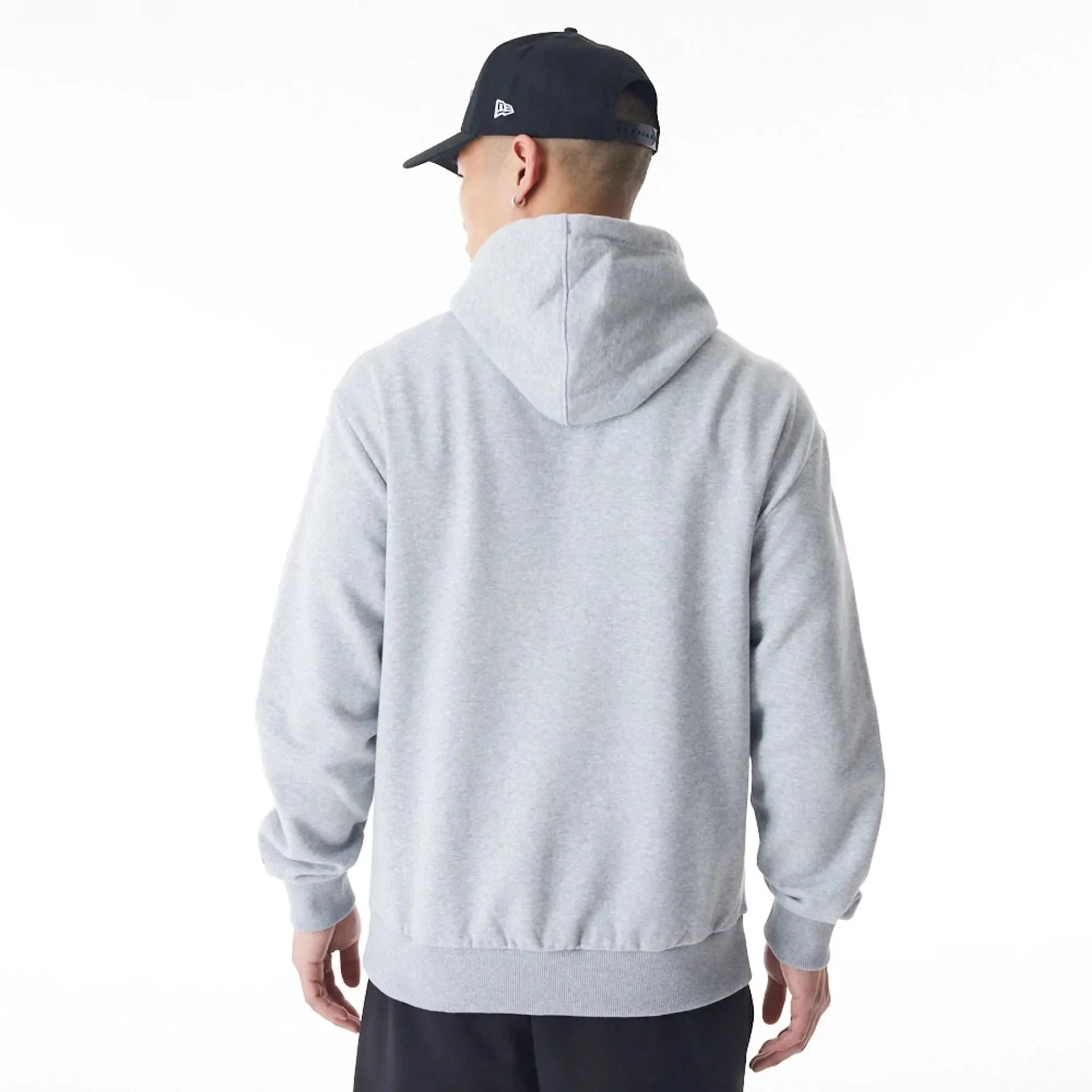 New Era Sweatshirts und Hoodies LA Lakers NBA Flammenprint Grau Übergroßer Pullover Hoodie