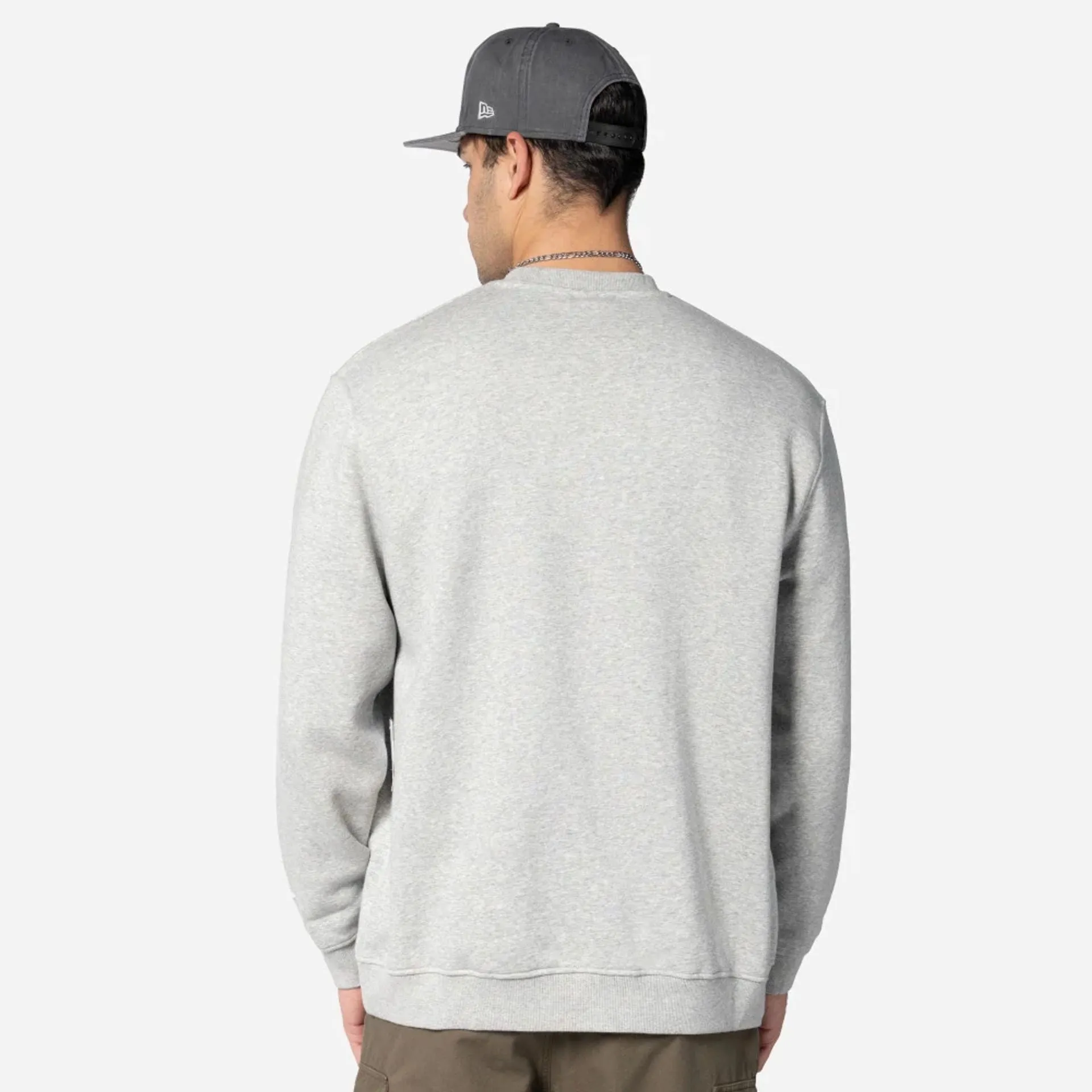New Era Sweatshirts und Hoodies Oakland Athletics VS LA Dodgers MLB Duelle Logos Sport Klassisches Graues Crewneck Sweater