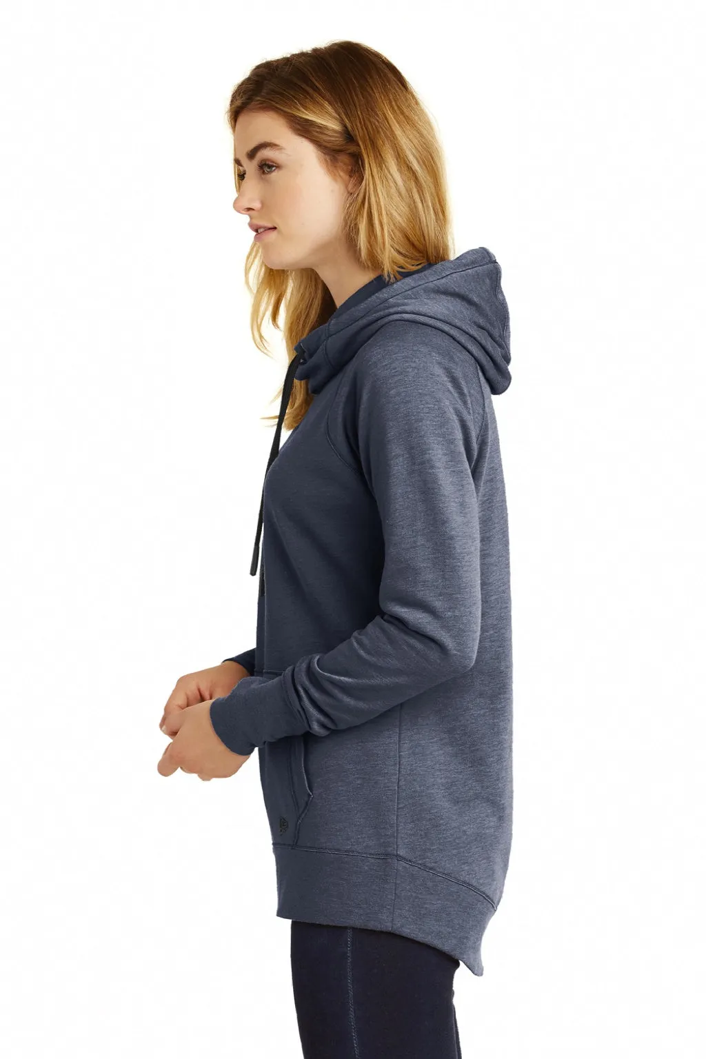 New Era Damen Fleece Kapuzenpullover mit Kangaroo-Tasche - Heather Navy Blau