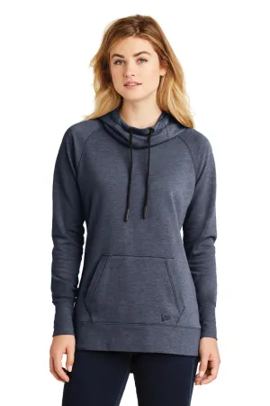 New Era Damen Fleece Kapuzenpullover mit Kangaroo-Tasche - Heather Navy Blau